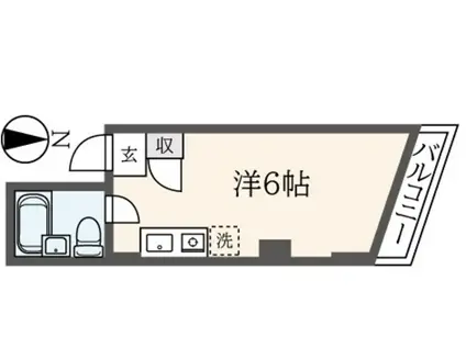 久我山フラット(ワンルーム/3階)の間取り写真