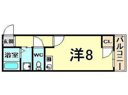 プロシード昭和通2(ワンルーム/3階)の間取り写真