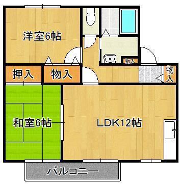 セジュール相坂A・B(2LDK/2階)の間取り写真