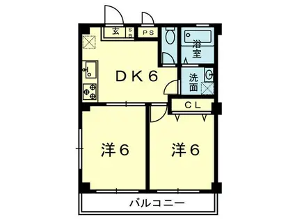 コーポアムル(2DK/3階)の間取り写真