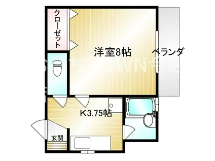 ハーモニー(1K/3階)の間取り写真