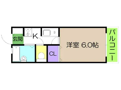 ビルド・キタガワ(1K/3階)の間取り写真