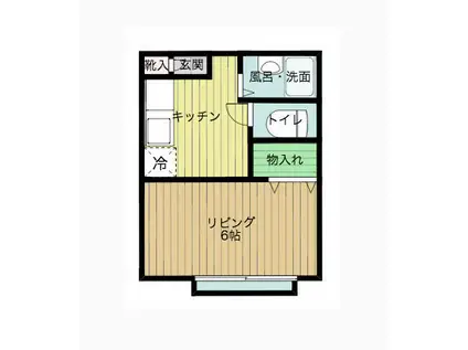 ハイムマローネI(1K/2階)の間取り写真