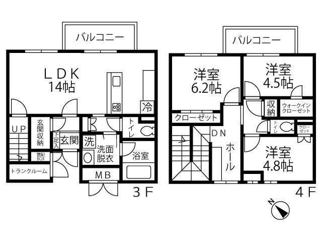 OASISPREMIER GARDEN VILLA(3LDK/3階)の間取り写真