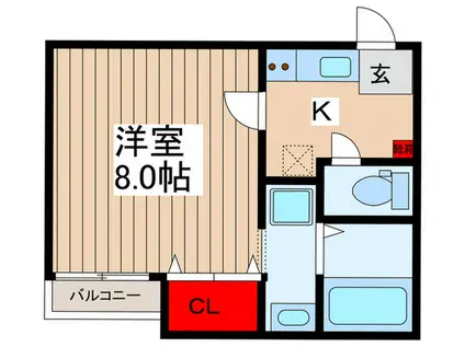 ヴィラート七里(1K/2階)の間取り写真