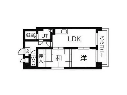 シャトーマスヒコ(2LDK/7階)の間取り写真