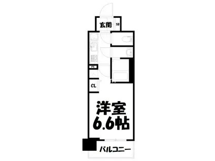 プラシード京都(1K/5階)の間取り写真