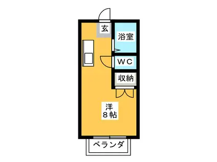 コーポ赤門(ワンルーム/2階)の間取り写真