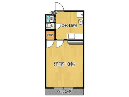 コスモハイツI(1DK/1階)の間取り写真