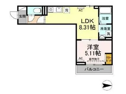 ラリュール小茂根(1LDK/3階)の間取り写真