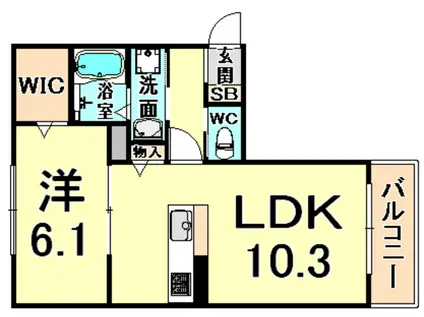 シエラコート(1LDK/3階)の間取り写真