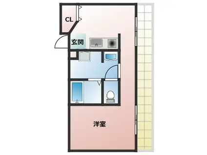 淀川ハイツ2(ワンルーム/2階)の間取り写真