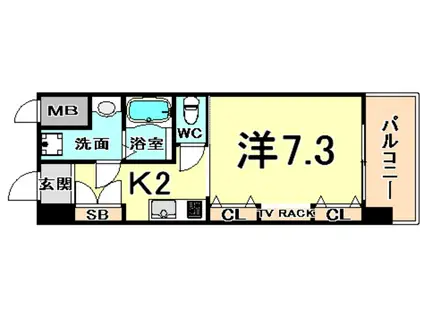 ルモンド甲子園(1K/5階)の間取り写真