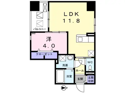 プラステ東島田(1LDK/7階)の間取り写真