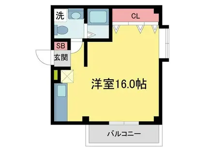 松生ビラ(ワンルーム/2階)の間取り写真