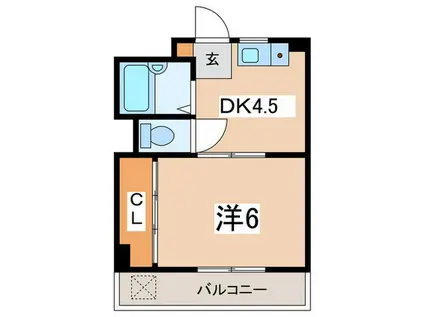 三ツ境コーポ(1DK/4階)の間取り写真