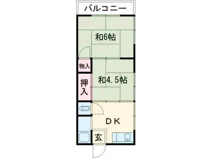 藤荘(2DK/2階)の間取り写真
