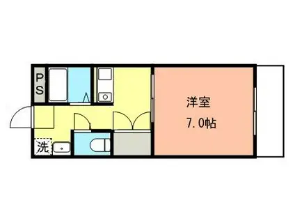 ＪＲ和歌山線 下井阪駅 徒歩6分 3階建 築26年(1K/1階)の間取り写真