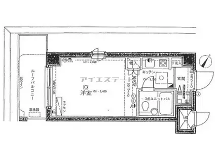 ライオンズステーションプラザ杉田(ワンルーム/3階)の間取り写真