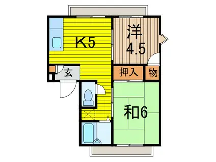 コンフォートマンション(2K/2階)の間取り写真