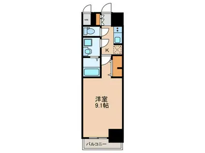 S-RESIDENCE鶴舞II(1K/4階)の間取り写真