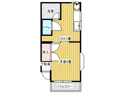 コーポ五香(1DK/1階)の間取り写真