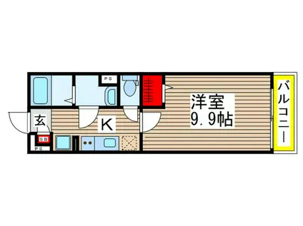リブリ・アメニティ登戸(1K/1階)の間取り写真