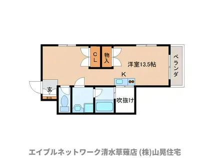 静岡鉄道静岡清水線 御門台駅 徒歩6分 3階建 築19年(ワンルーム/1階)の間取り写真
