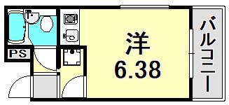 べルトピア西宮I(1K/3階)の間取り写真