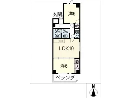 サングランメール(2LDK/2階)の間取り写真