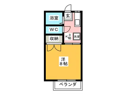 エステート平井(1K/2階)の間取り写真