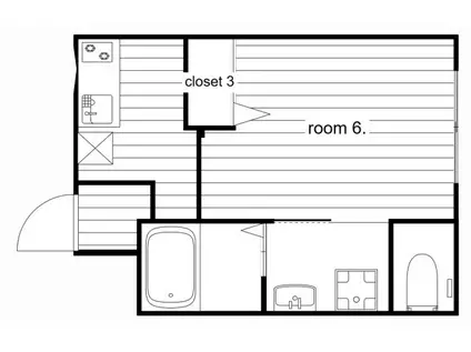 SUN MARE 三木本町(1K/1階)の間取り写真