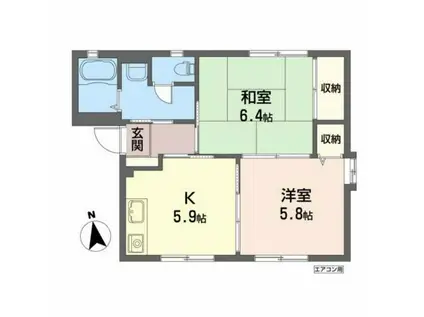 ウエストプラザ二見(2K/1階)の間取り写真