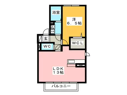 アリオン W(1LDK/2階)の間取り写真