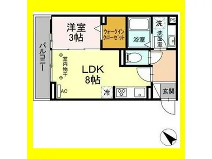 リッシュ(1LDK/1階)の間取り写真