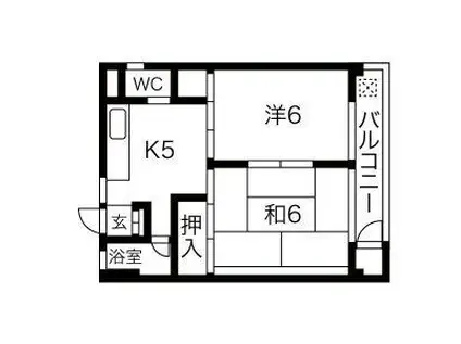 西明石レジデンス(2DK/2階)の間取り写真