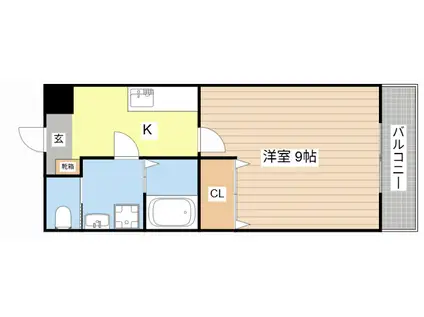 近江鉄道本線 高宮駅(滋賀) 徒歩7分 3階建 築18年(1K/3階)の間取り写真