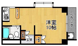 キングコーポラスⅡ(ワンルーム/1階)の間取り写真