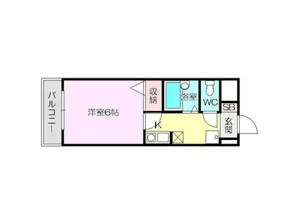 プラザコウエイⅡ(1K/4階)の間取り写真