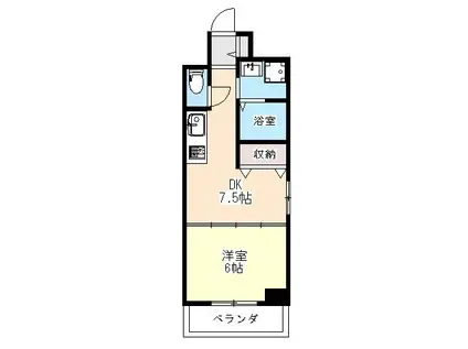 ボナール三条高倉(1DK/3階)の間取り写真