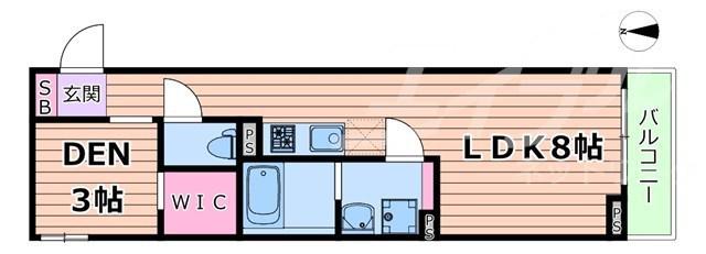 S-MOVE緑橋II(1LDK/4階)の間取り写真