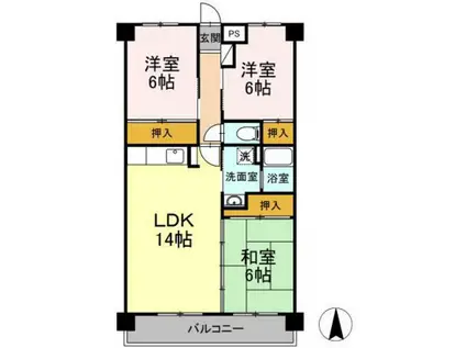 フォレストYS(3LDK/1階)の間取り写真