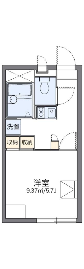 レオパレス陶器(1K/1階)の間取り写真