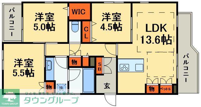 ソフィア南流山(3LDK/2階)の間取り写真
