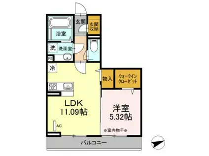 サザンウィング(1LDK/2階)の間取り写真