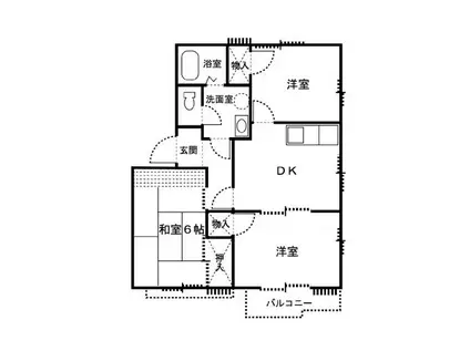 グレースシャルマンB(3DK/1階)の間取り写真