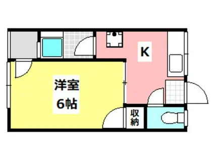 清風マンション(1K/4階)の間取り写真
