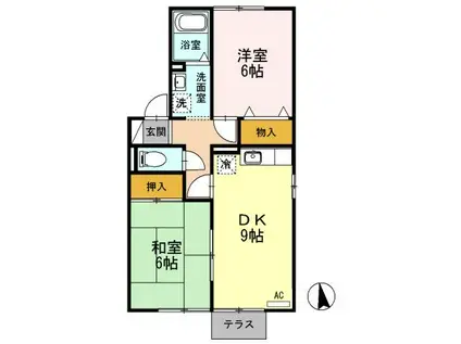 フォレスタ松永A(2DK/1階)の間取り写真