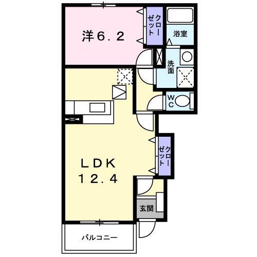 サンリット寺久保(1LDK/1階)の間取り写真