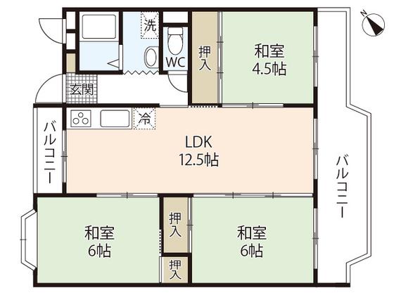 フォレスト(3LDK/1階)の間取り写真